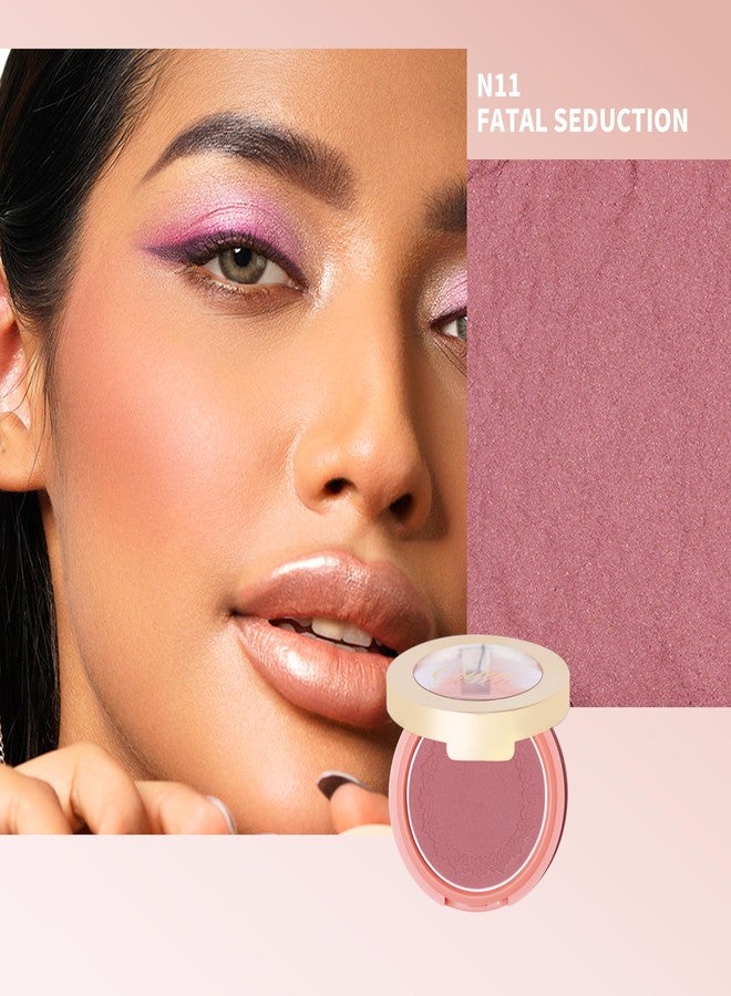 OULAC Blush Makeup Powder Mauve| Natural Matte Blush Cool Tone Skin Light Meidum | Buildable & Light Weight Smooth| Cruelty-Free blush Vegan | 4.8g 11 Fatal Seduction - Image 2